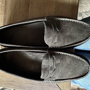 Massimo Matteo Suede Penny Driver Black Size 8